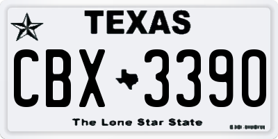 TX license plate CBX3390