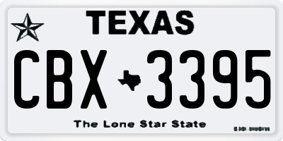 TX license plate CBX3395
