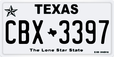 TX license plate CBX3397