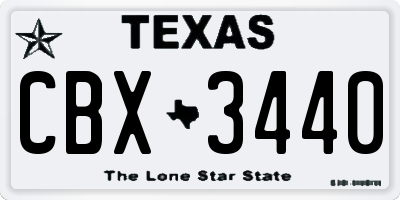 TX license plate CBX3440