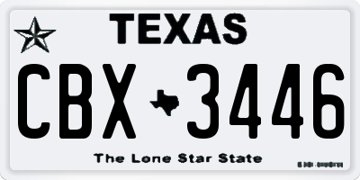 TX license plate CBX3446