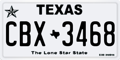 TX license plate CBX3468