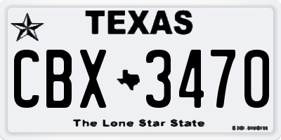 TX license plate CBX3470