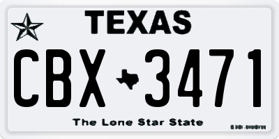 TX license plate CBX3471