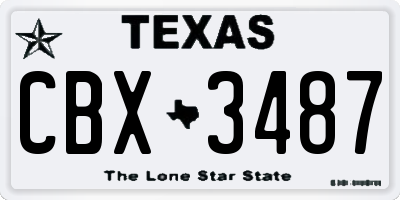 TX license plate CBX3487
