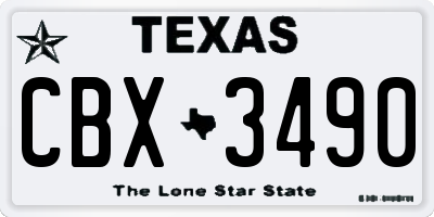 TX license plate CBX3490
