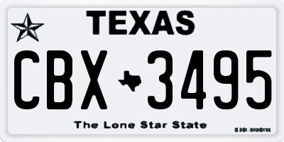 TX license plate CBX3495