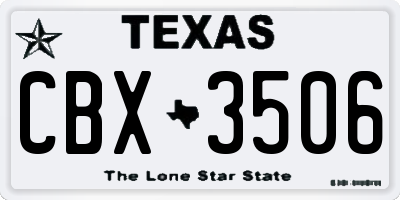 TX license plate CBX3506