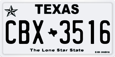 TX license plate CBX3516