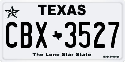 TX license plate CBX3527