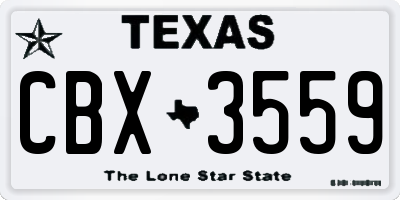 TX license plate CBX3559