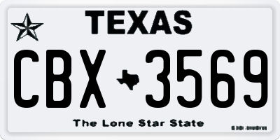 TX license plate CBX3569