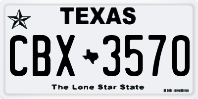TX license plate CBX3570
