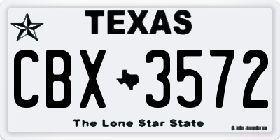 TX license plate CBX3572