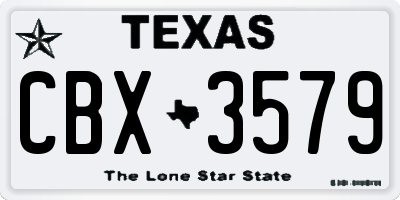 TX license plate CBX3579