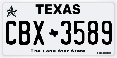 TX license plate CBX3589