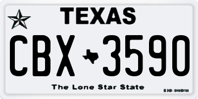 TX license plate CBX3590