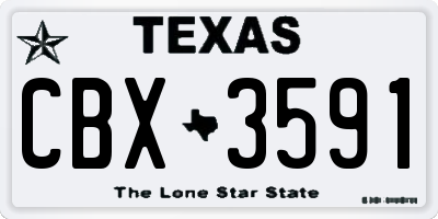 TX license plate CBX3591