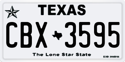TX license plate CBX3595