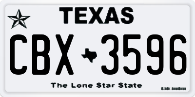 TX license plate CBX3596