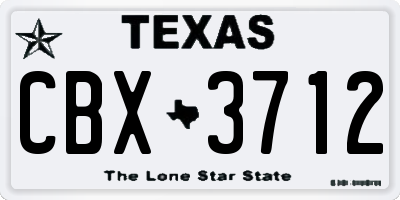 TX license plate CBX3712
