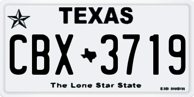TX license plate CBX3719