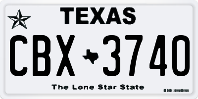 TX license plate CBX3740
