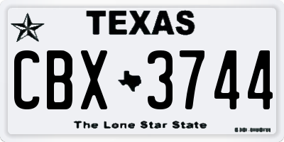 TX license plate CBX3744