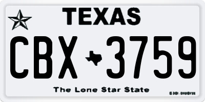 TX license plate CBX3759