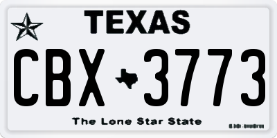 TX license plate CBX3773