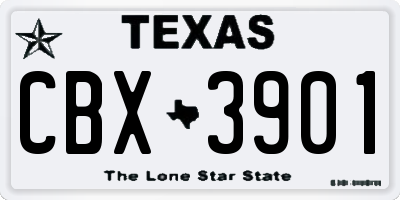 TX license plate CBX3901