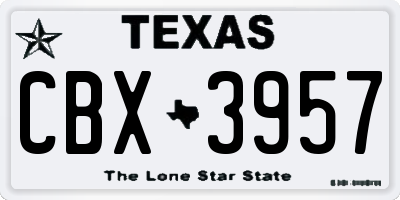 TX license plate CBX3957