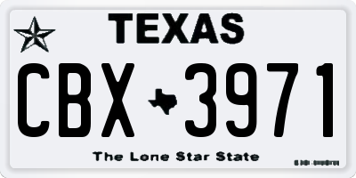 TX license plate CBX3971