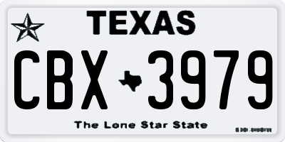 TX license plate CBX3979