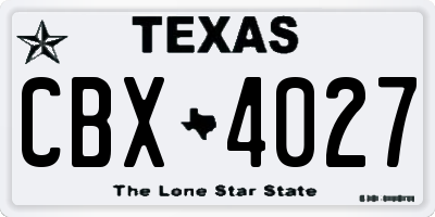 TX license plate CBX4027