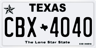 TX license plate CBX4040