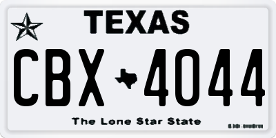 TX license plate CBX4044