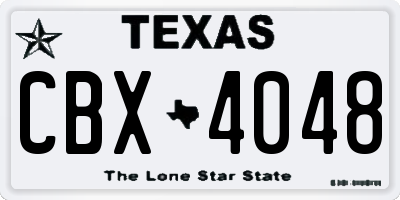 TX license plate CBX4048