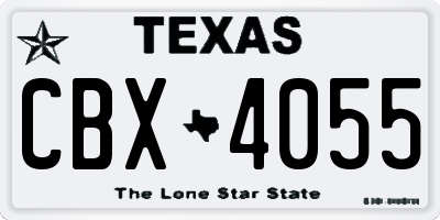 TX license plate CBX4055