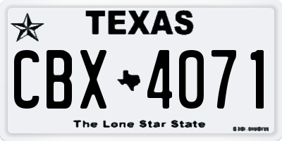 TX license plate CBX4071