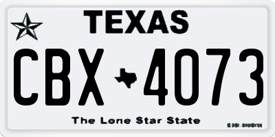 TX license plate CBX4073
