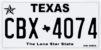 TX license plate CBX4074