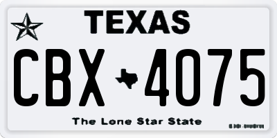 TX license plate CBX4075