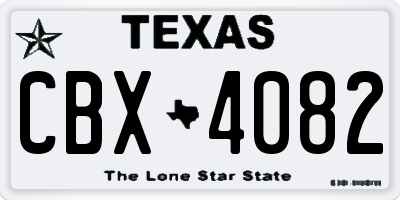 TX license plate CBX4082