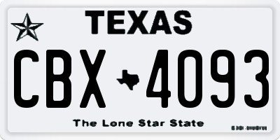 TX license plate CBX4093
