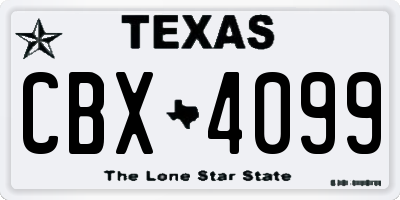 TX license plate CBX4099