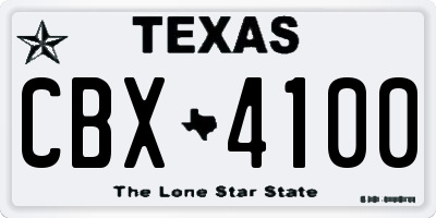 TX license plate CBX4100