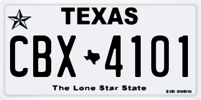 TX license plate CBX4101