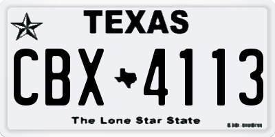 TX license plate CBX4113