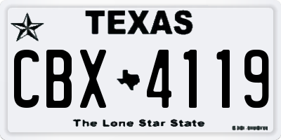 TX license plate CBX4119